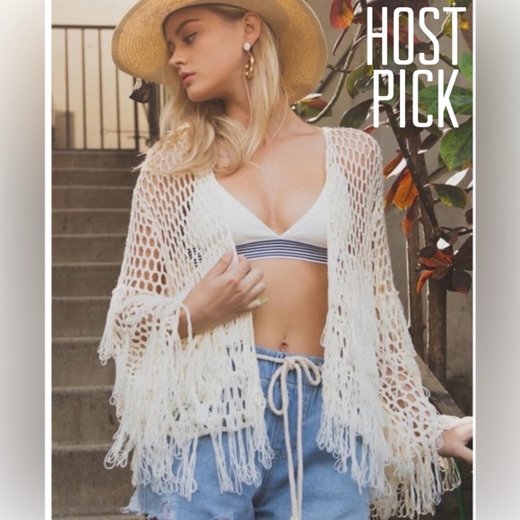 Crochet Cardi/Bathing Suit Cover Up - Picture 1 of 6